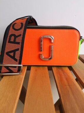 Marc Jacobs Snapshot Colorblock Orange Green Summer Camera Crossbody Bag